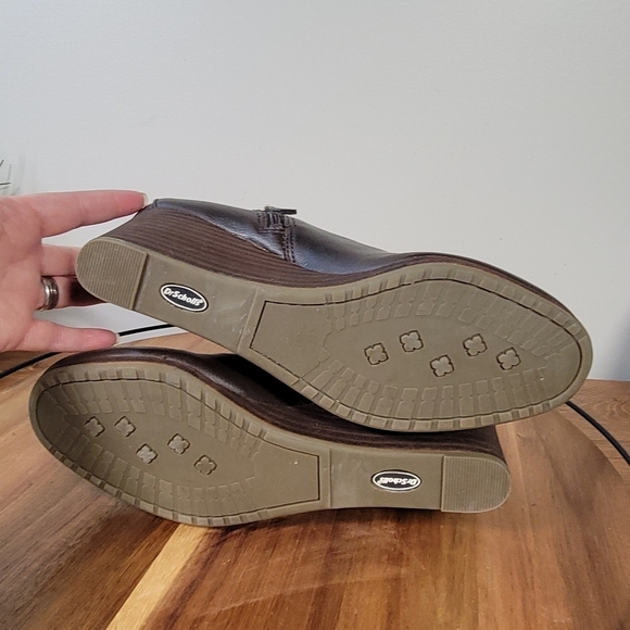 Dr. Scholls Daina Vegan Brown Leather Wedge Ankle Boots Booties Size 9 - Picture 13 of 17